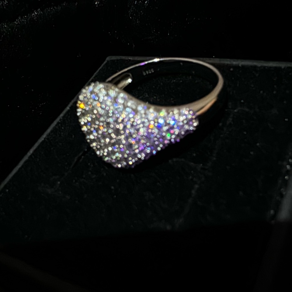 VVS1 Moissanite Bubble Ring S925 - Picture 2 of 3